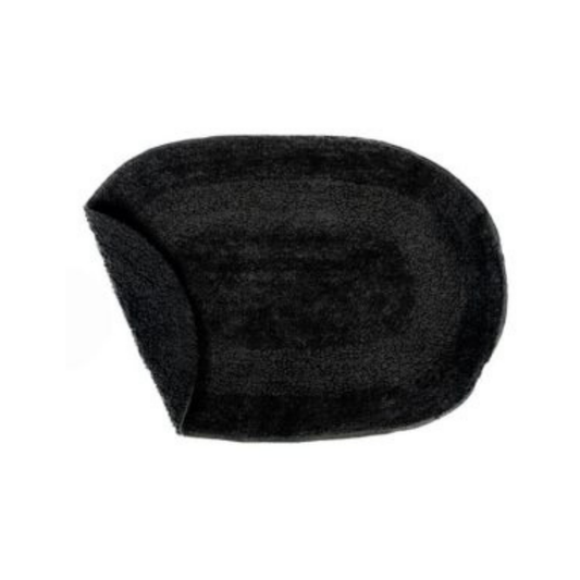 Black Cotton Oval Bath Mat 16x24"