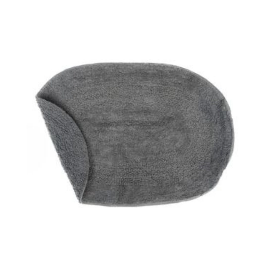 Grey Cotton Oval Bath Mat 16x24"