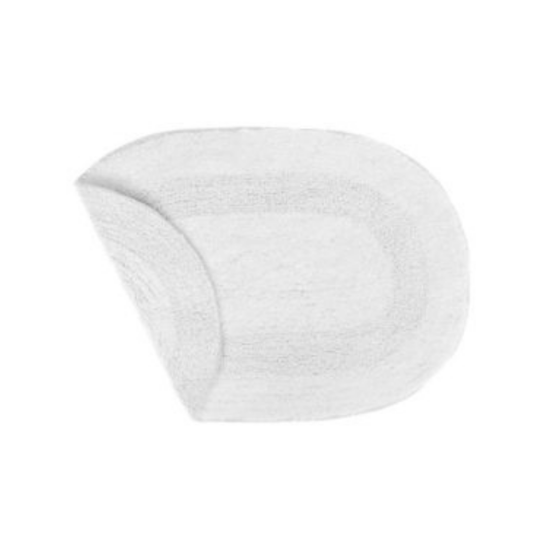 White Cotton Oval Bath Mat 16x24"