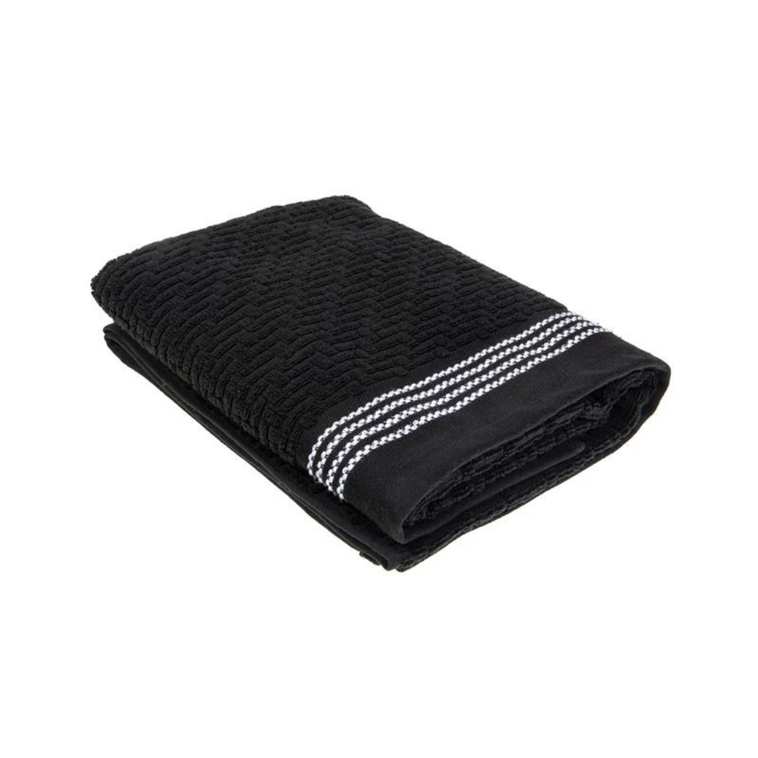 Luxury Stitch Towel Black