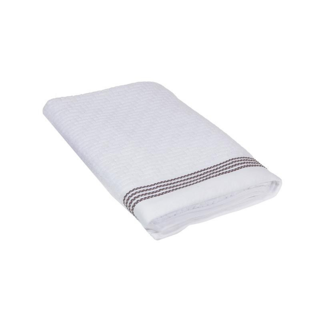 Luxury Stitch Towel White