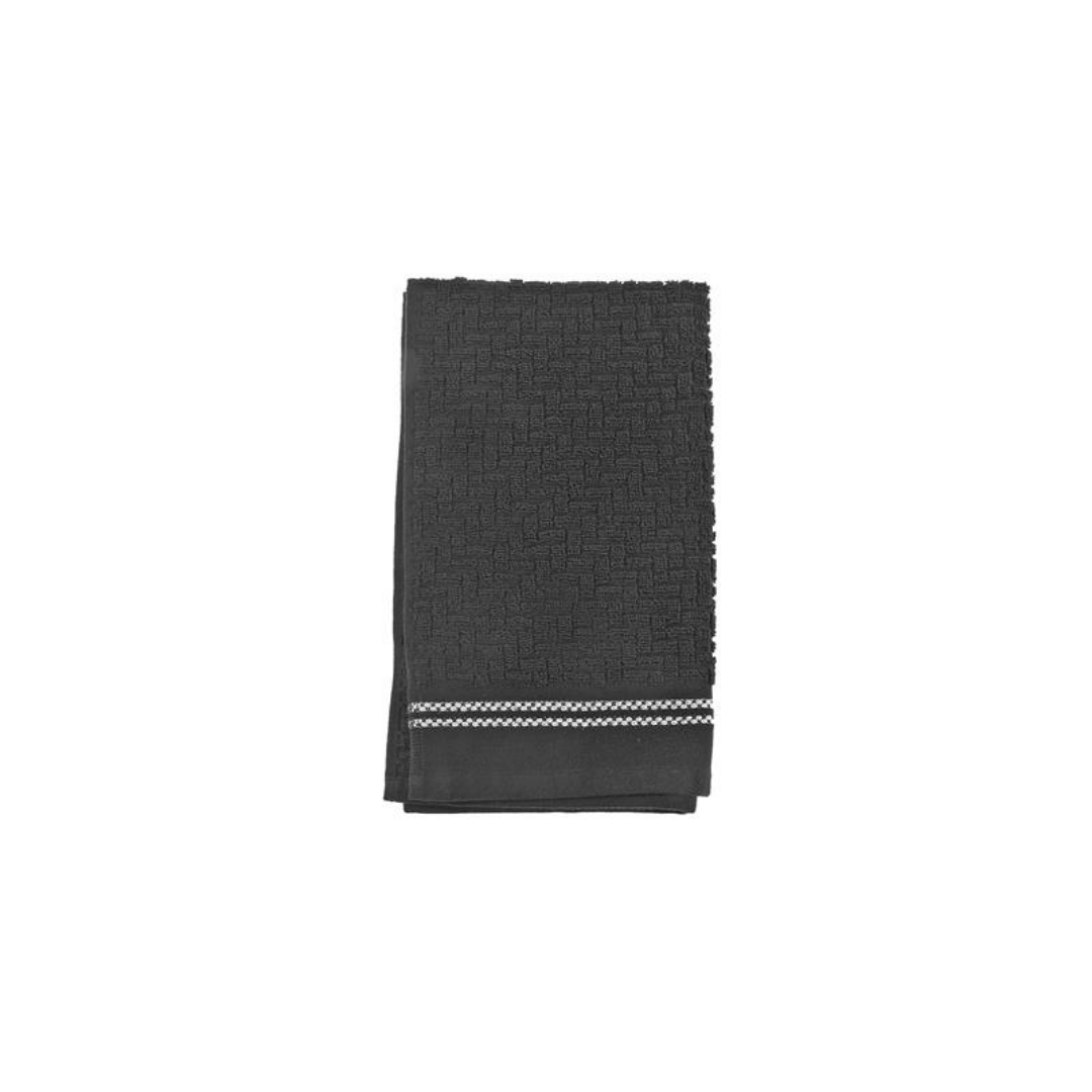 Luxury Stitch Towel Black