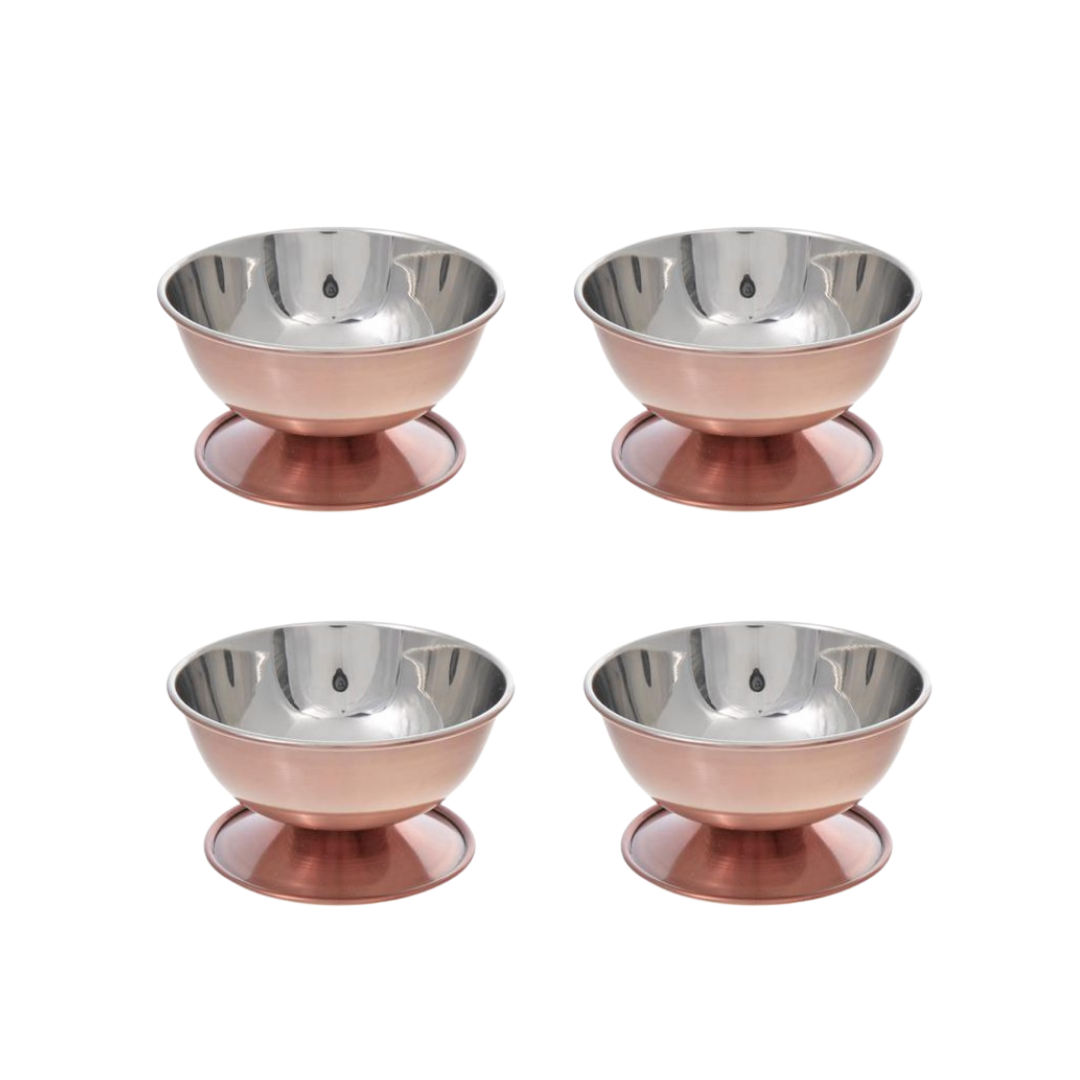 Metallic Rose Ice Cream Bowls Set of 4