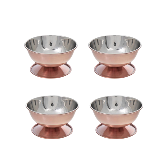 Metallic Rose Ice Cream Bowls Set of 4