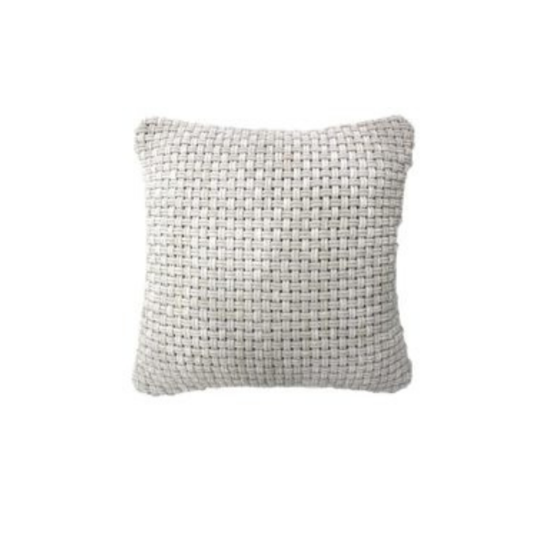Light Grey Basketweave Cushion 18x18"