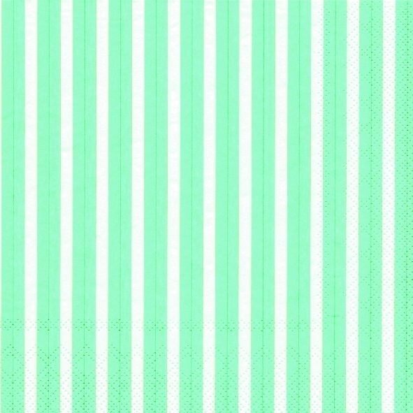 IHR Paper Napkins Stripes Again Turquoise Pack/20 6.5x6.5"