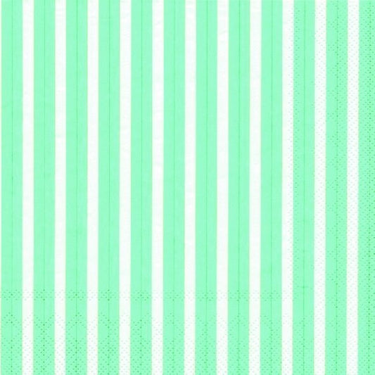 IHR Paper Napkins Stripes Again Turquoise Pack/20 6.5x6.5"