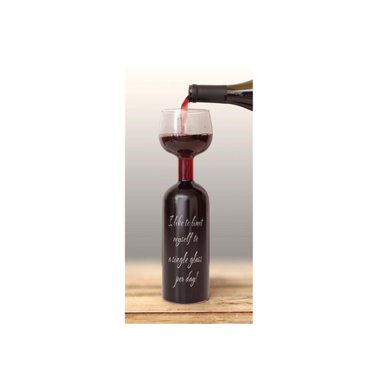 Wine Bottle Glass "Limit Myself to One Glass" 750ml